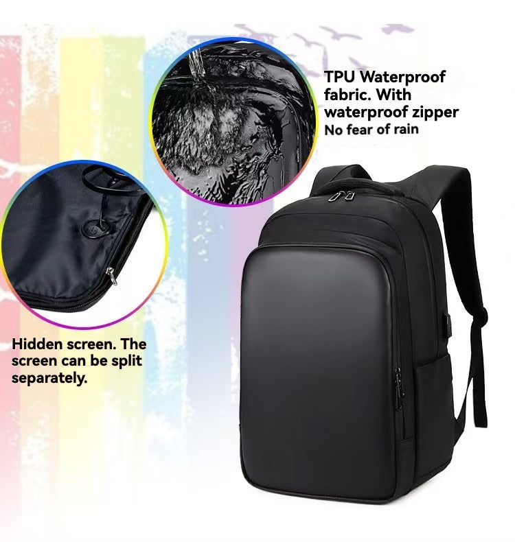 2025 new intelligent LED backpack, men and women's usual backpack, waterproof design, 19-inch large capacity, outdoor commuter computer bag.