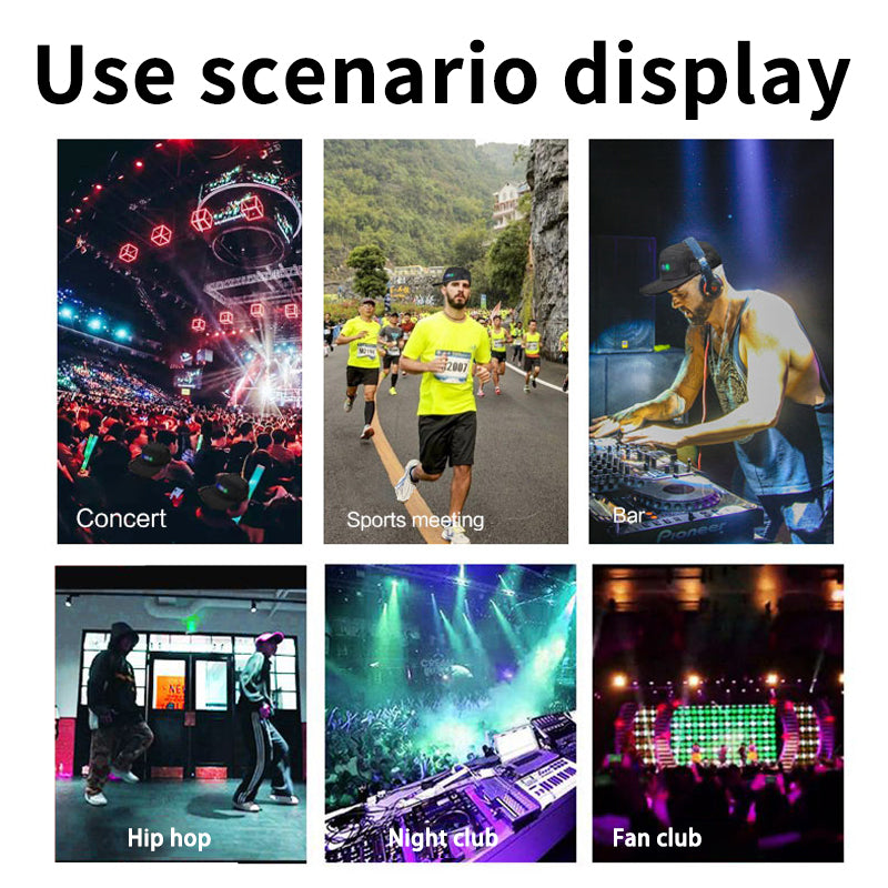 LED Colorful Scrolling Display Cap, Customized Gif, Picture and Text, Detachable, Bluetooth App Control, Suitable for Party Club Outdoor Event Bar