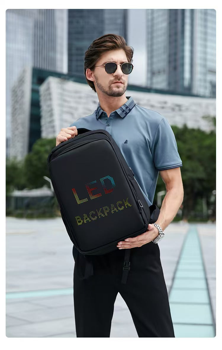 2025 new intelligent LED backpack, men and women's usual backpack, waterproof design, 19-inch large capacity, outdoor commuter computer bag.
