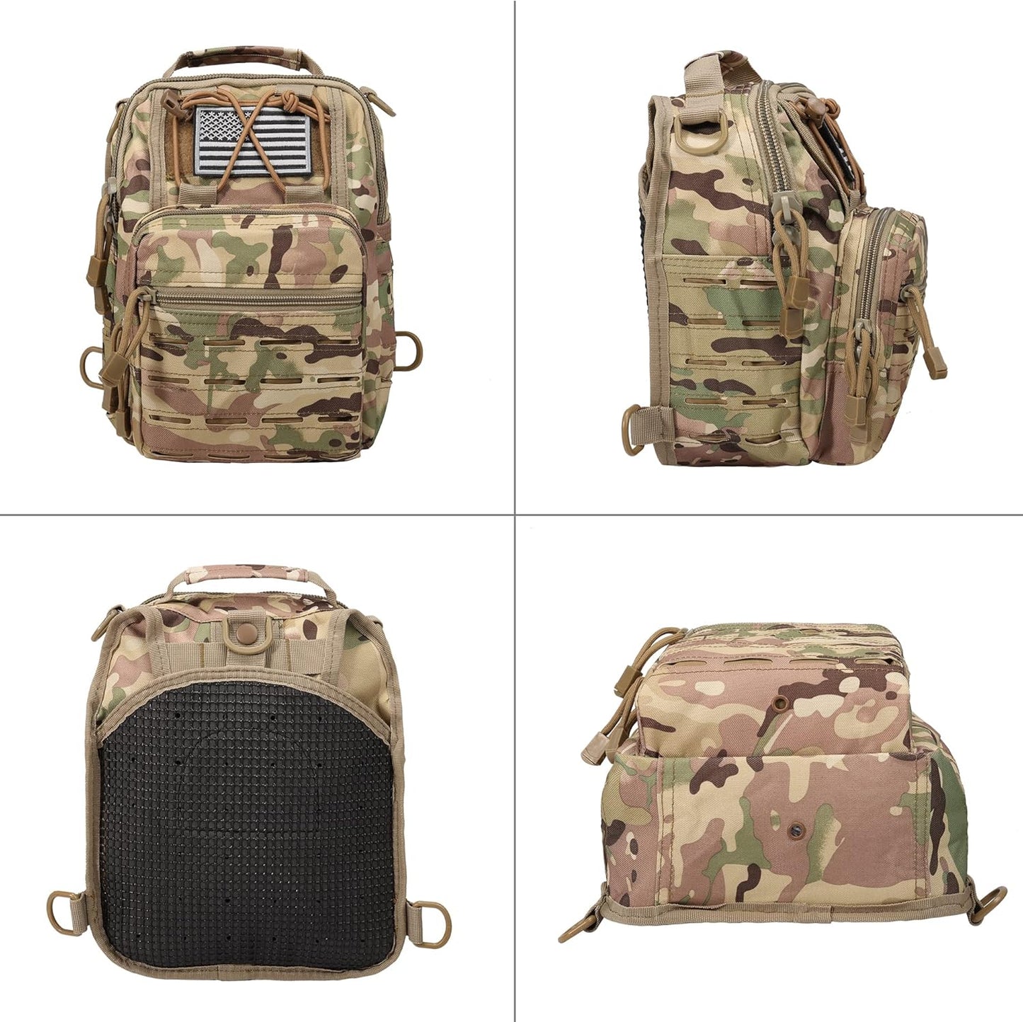 Backpack-1000D Waterproof Military Backpack/Laser-Cut/CCW Bags Sling Bag Tactical Satchel Shoulder Bag Men