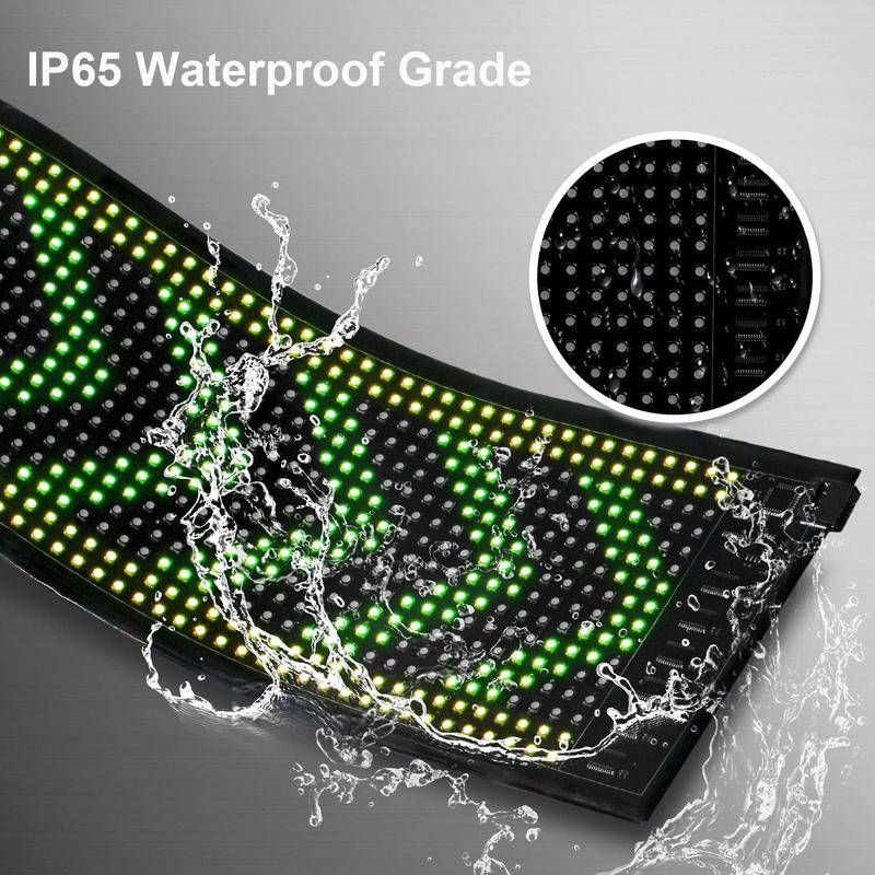 USB 5V LED Sign Screen, Bluetooth, App Control, Flexible, Programmable Custom Text Pattern Animation Scrolling Display for Car, Store, Party, Bar, Hotel, Concert